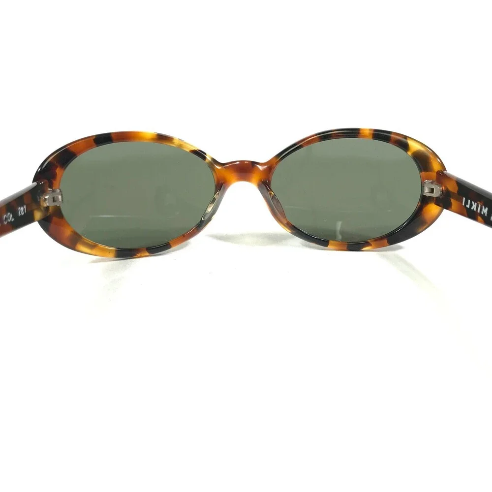 Mikli Sunglasses 6075 COL 281 Small Tortoise Round Frames with Green Lenses